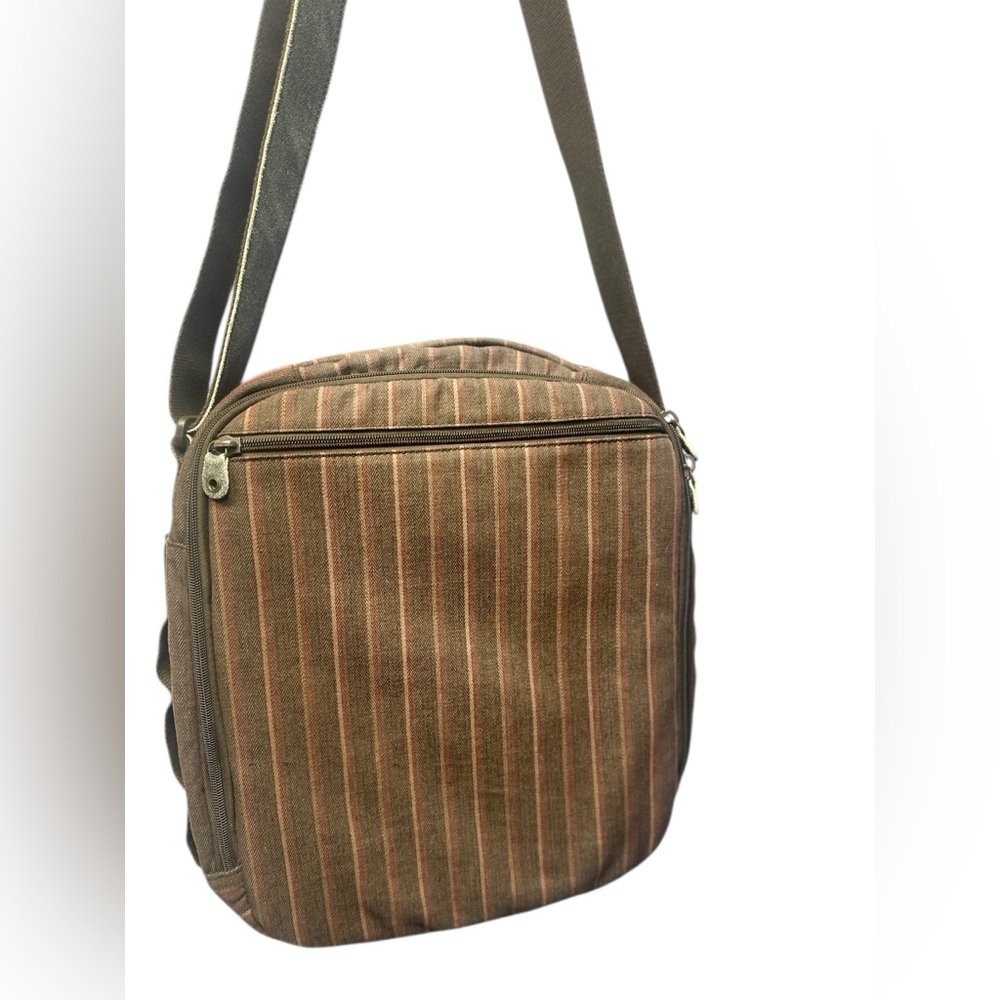 Dakine Men's Brown and Tan Striped Messenger Bag Laptop bag